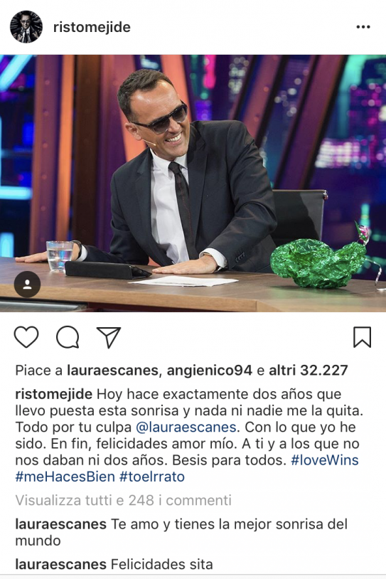 Risto y Laura 2 años Instagram