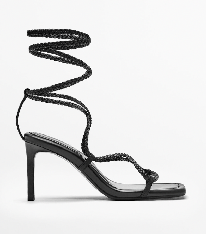 sandalia de piel trenzada 