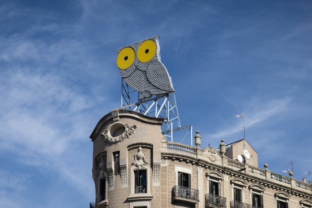 Búho mussol avenida diagonal, colector obras - Sergi Alcàzar