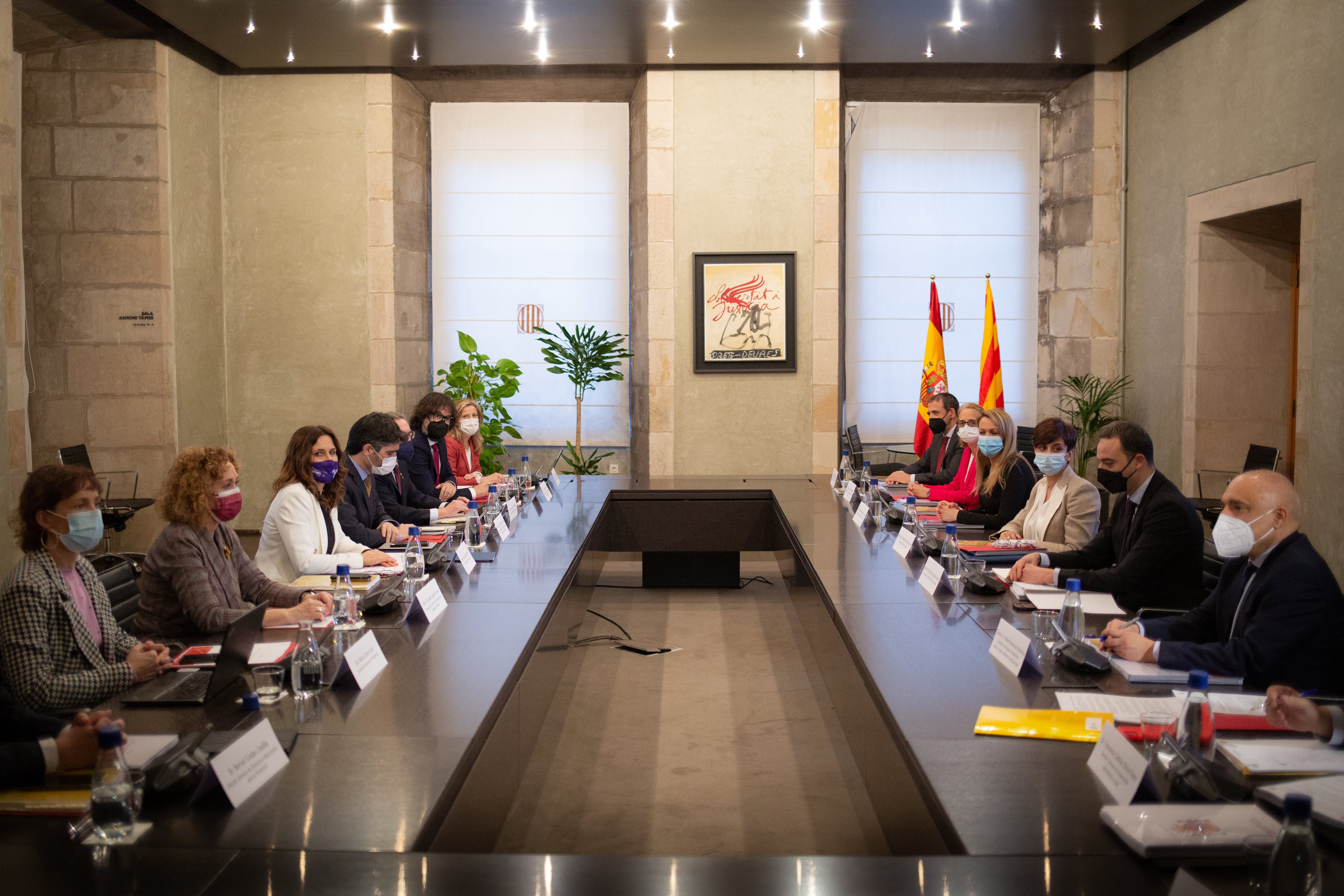 Reunion bilateral Generalitat - Estado Isabel Rodríguez, Ester Capella, Laura Vilagrà, Jordi Puigneró, Maria Eugènia Gay, Rafael Simancas - Europa Press