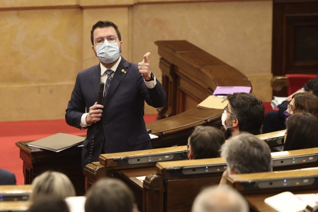 President de la Generalitat, Pere Aragonès, ple en el Parlament - Sergi Alcàzar