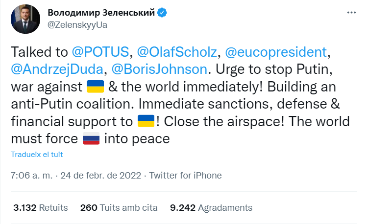 tuit zelensky