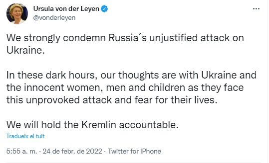 TUIT von der leyen Ucraina