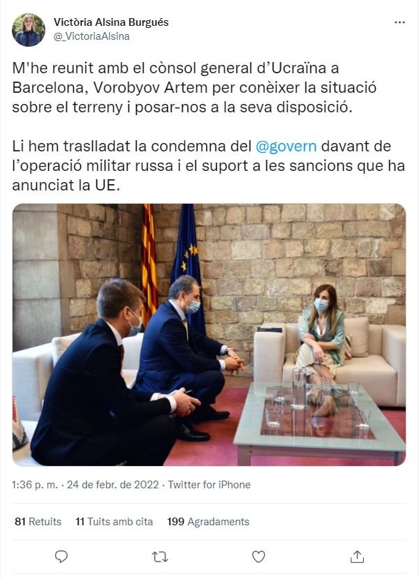 TUIT victòria alsina reunión consul general ucrania barcelona