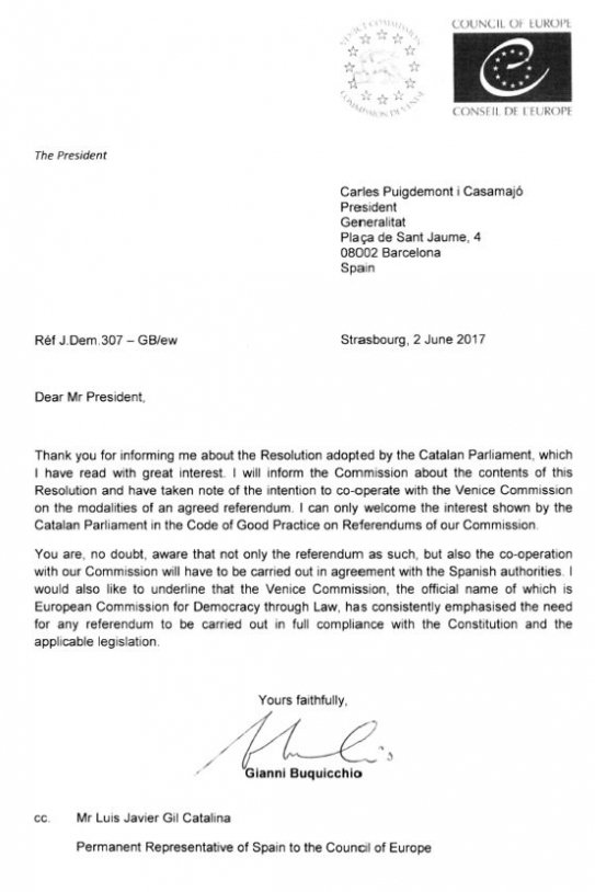 carta venecia puigdemont