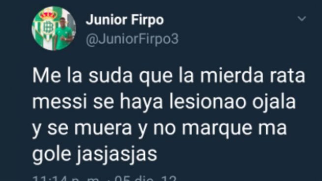 tweet júnior firpo messi 1