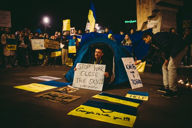 Tienda de campaña por Ucrania en Barcelona   Europa Press