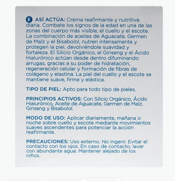 Crema cuello y escote Tersa y Nutre Sisbela Reafirm Deliplus todo tipo de pieles