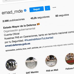 Colen dones despullades al perfil d'Instagram de l'Estat Major de l'exèrcit espanyol