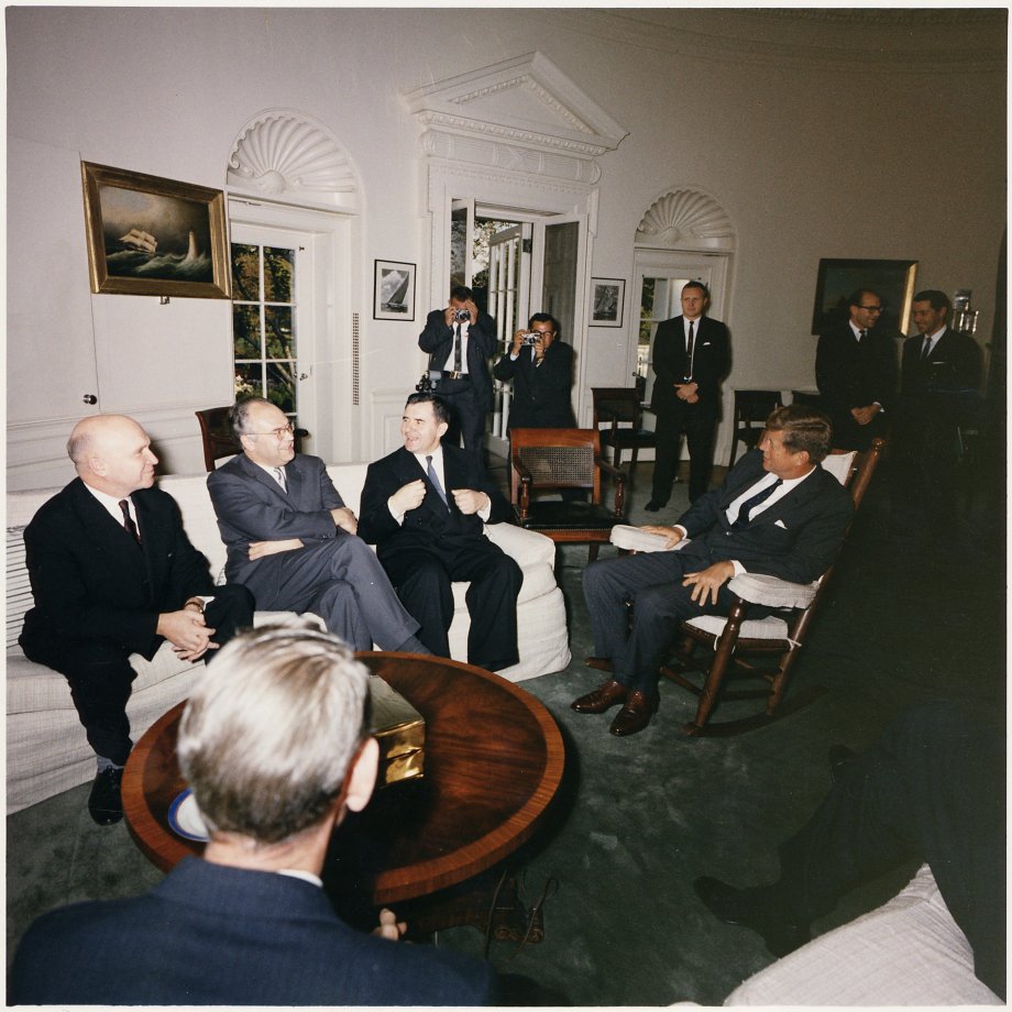 Photograph of President John F. Kennedy's Meeting with the Soviet Ambassador and Ministers at the White House   NARA   194217 U.S. National Archives and Records Administration