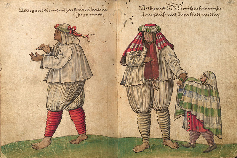 Mujeres moriscas hispánicas (siglo XVI). Fuente Germanisches Nationalmuseum Nürnberg
