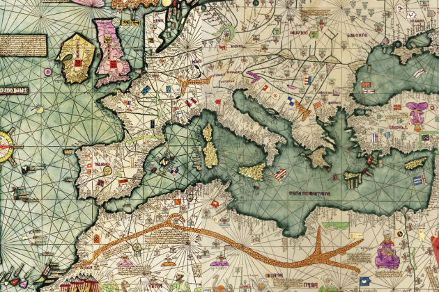 Fragmento del Atlas Catalán de Abrahán Crezcas (1375). Fuente Bibliothèque Nationale de France