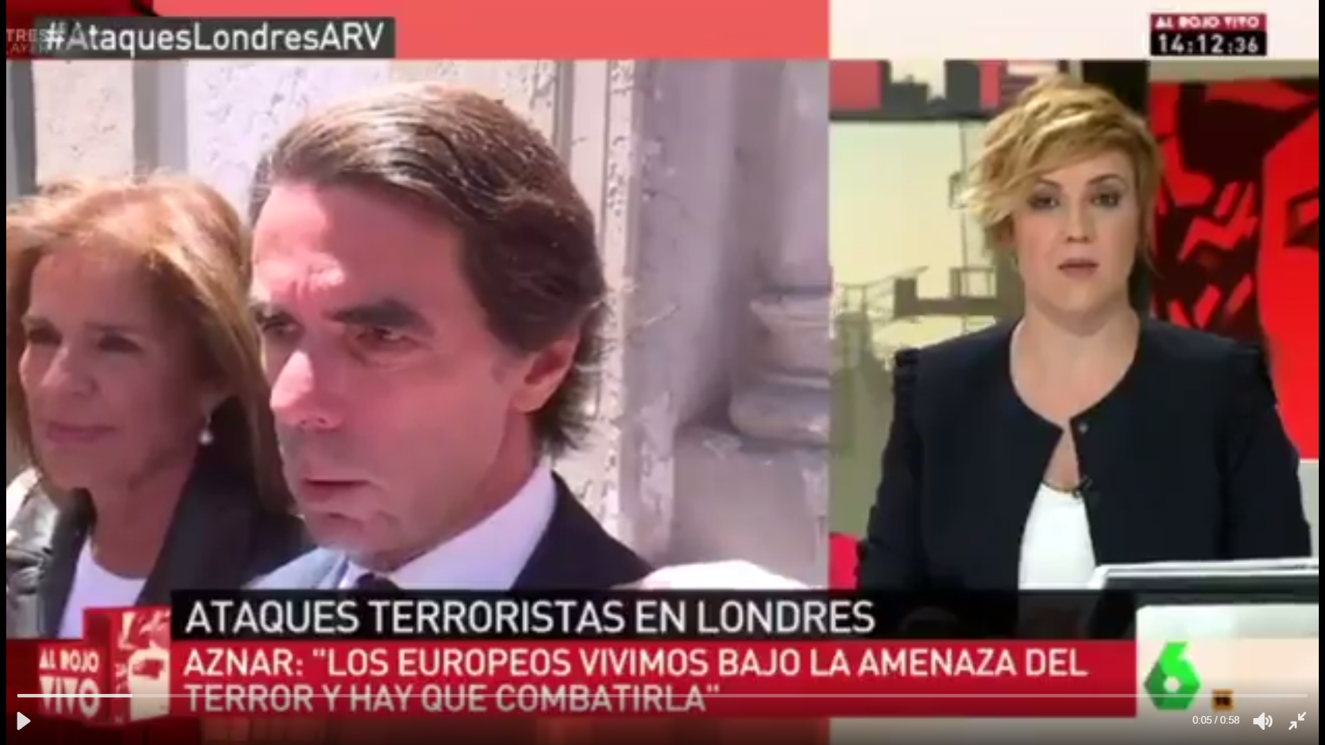 Pregunten a Aznar pels atemptats a Londres i acaba felicitant el Madrid