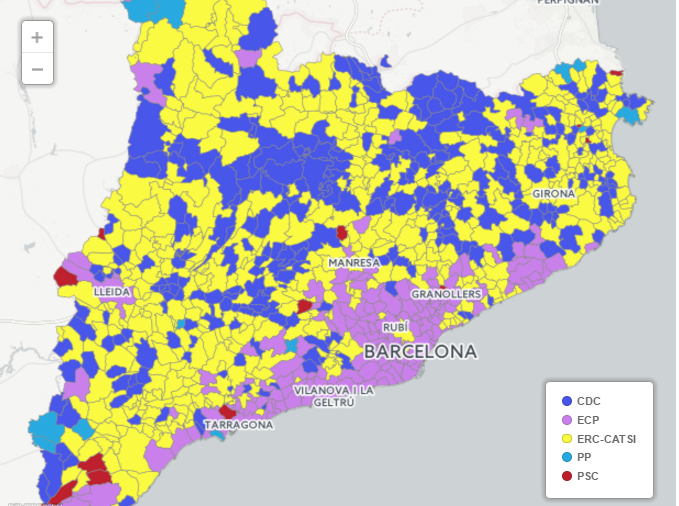MAPA: El vot del 26-J a Catalunya per municipis