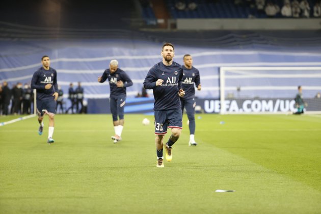 Messi Neymar Mbappe entrenamiento PSG EFE