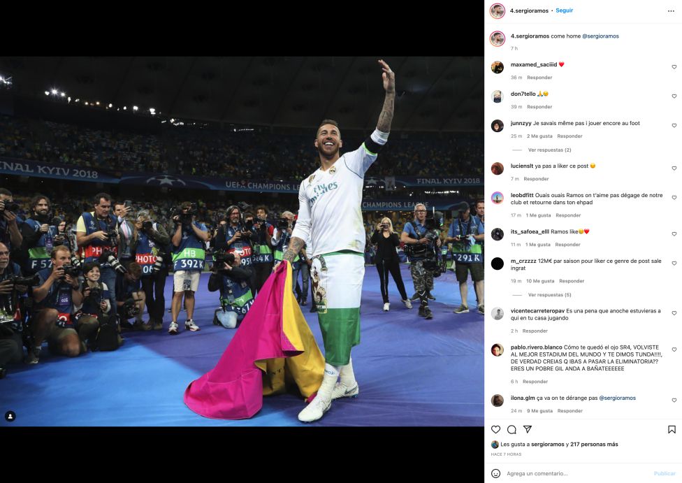 sergio ramos like instagram