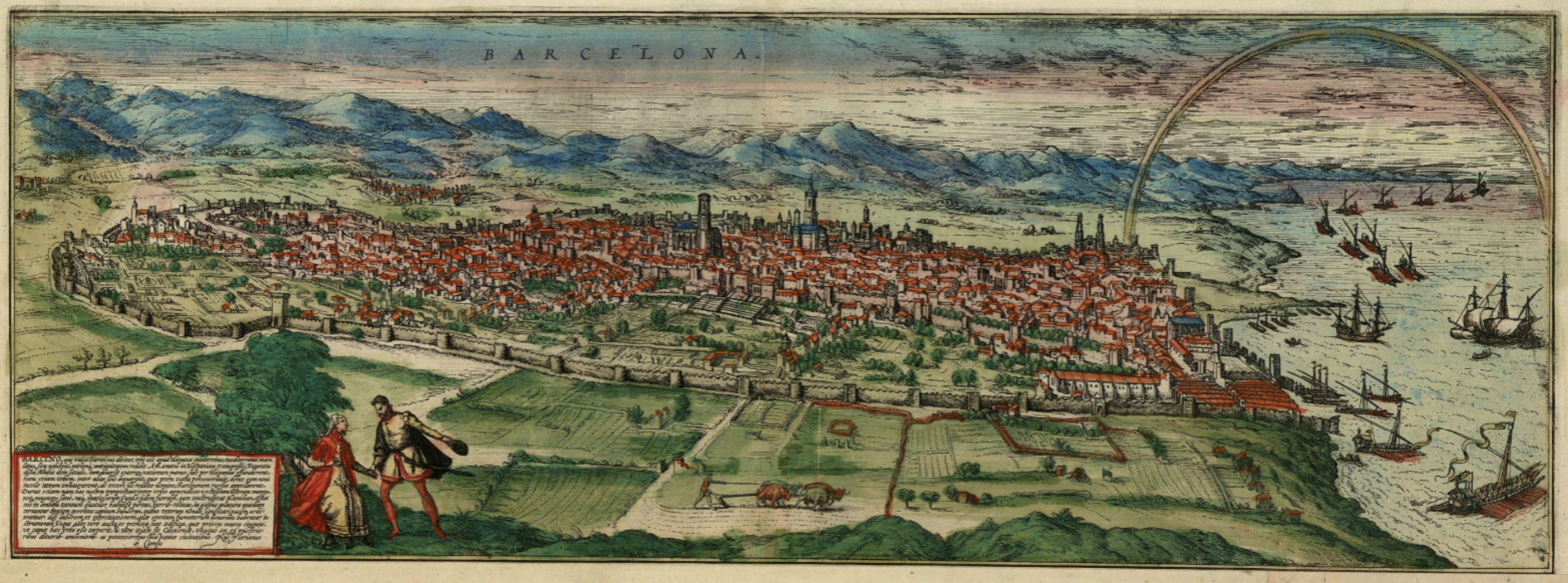 Vista de Barcelona (siglo XVI). Fuente Cartoteca de Catalunya