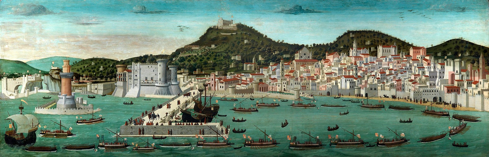 Vista de Nápoles. Tavola Strozzi (siglo XV). Fuente Museo Nazionale San Martino. Nápoles