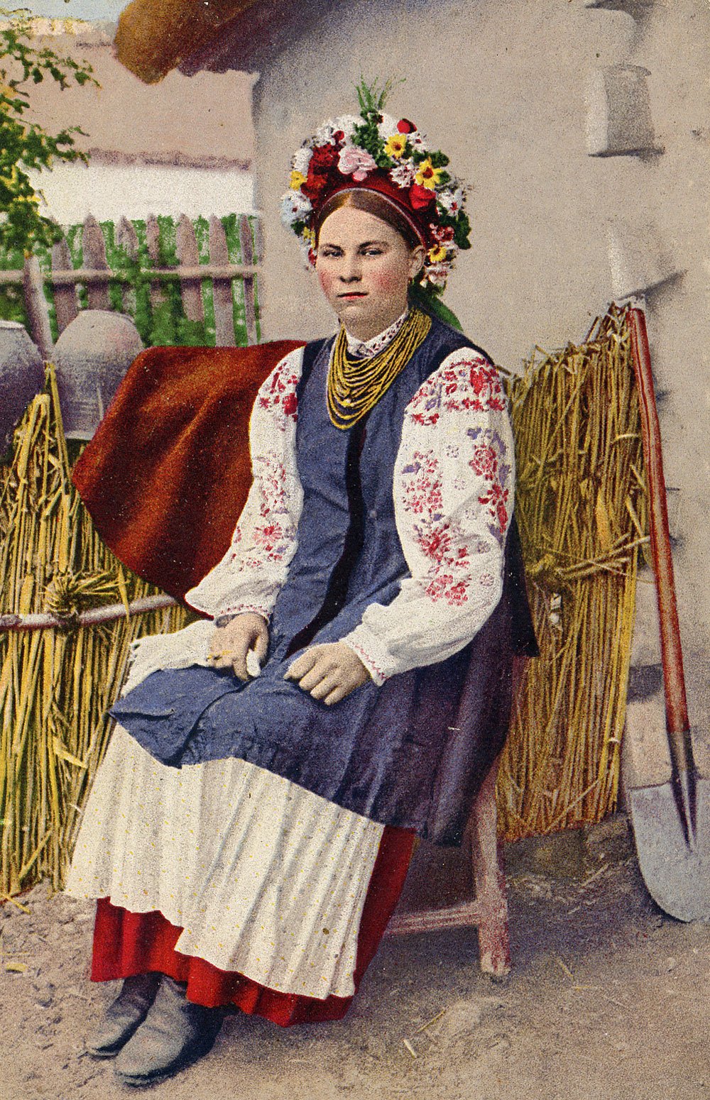 postal de 1916 vestido tradicional ucrania ucraniano - Razsvit wikimedia 