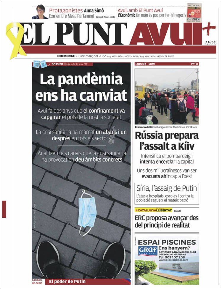 portada el punt avui 13 marzo 2022 portada el punt avui 13 marzo 2022