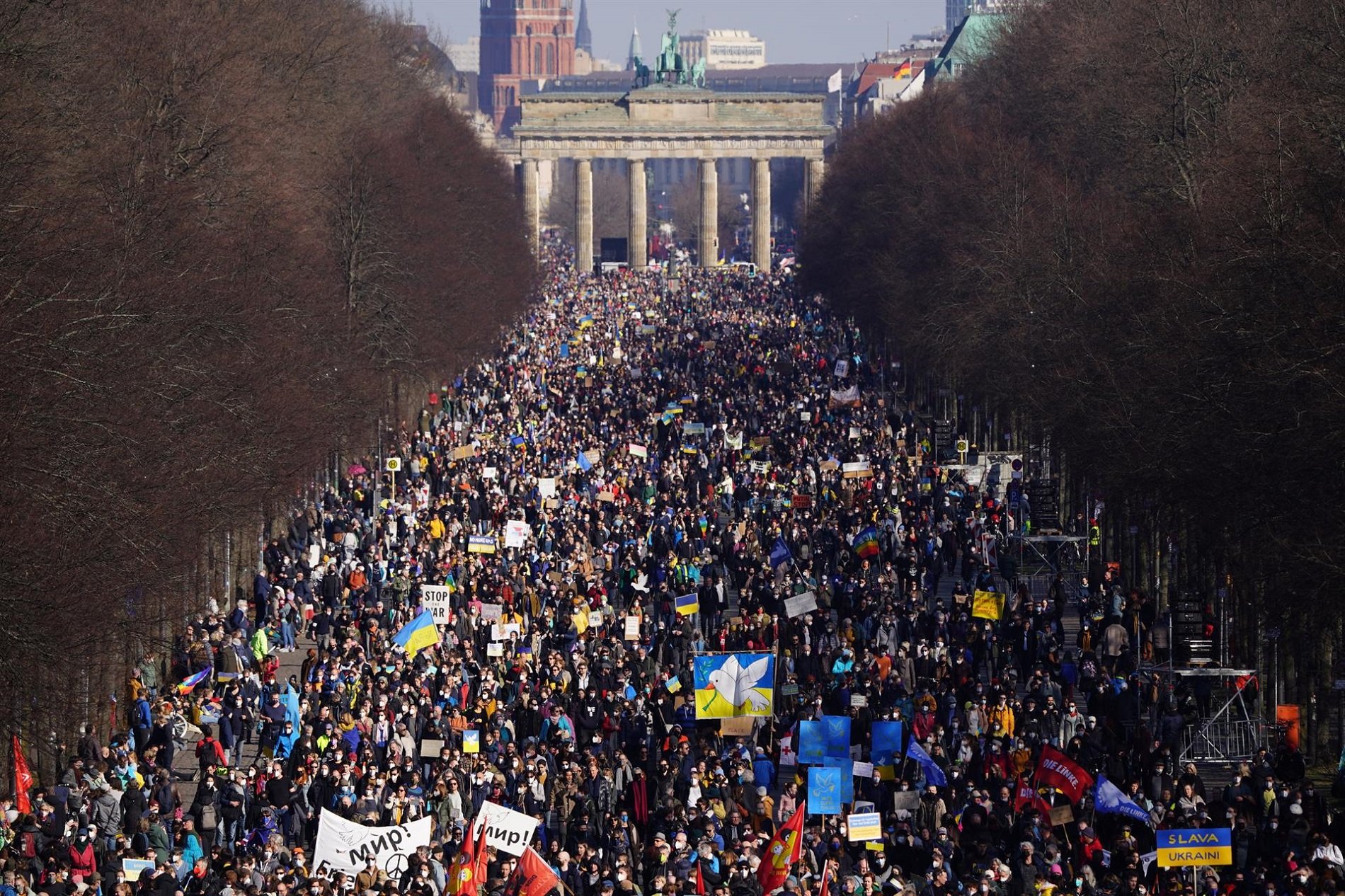Masiva manifestación en Berlín contra la guerra de Rusia en Ucrania