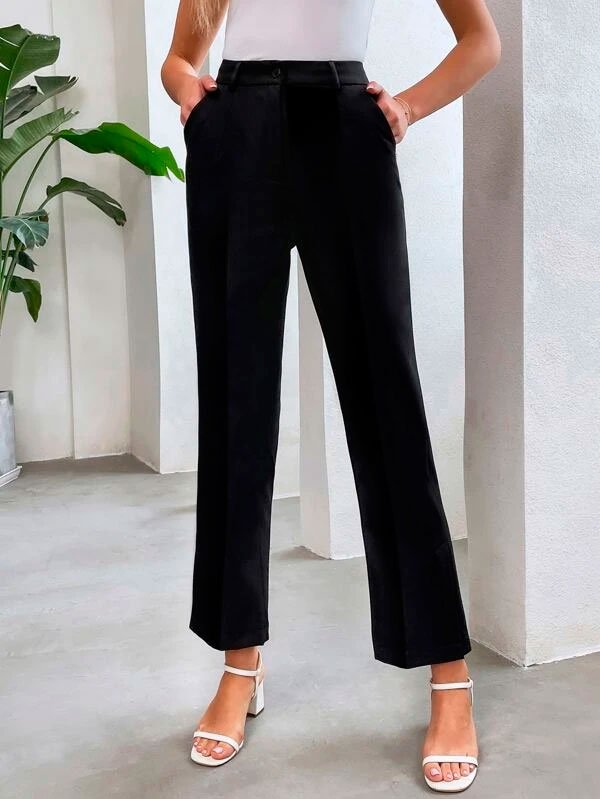 Pantalón de talle alto con bolsillos oblicuos1 Pantalón de talle alto con bolsillos oblicuos1