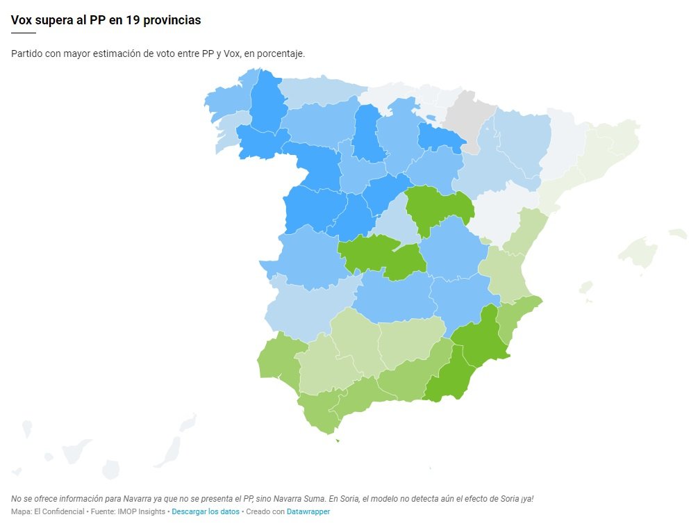 PP Vox per provincies El confidencial