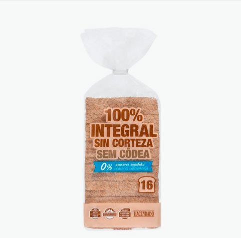 Pa de motllo 100% integral sense escorça|crosta d'Hacendado 0% sucres añadidos1