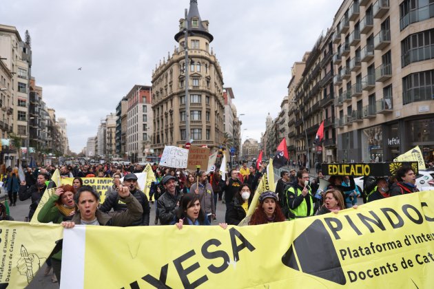 Manifestación de maestros y profesores Barcelona, 