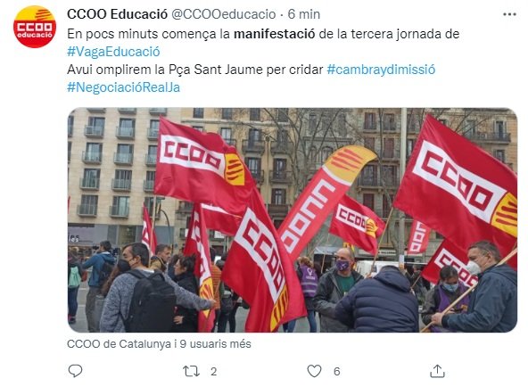 TUIT CCOO huelga educacion
