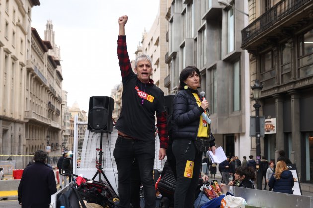 Manifestación maestros y profesores, tercera jornada, via laietana, CCOO, UGT - Sergi Alcàzar