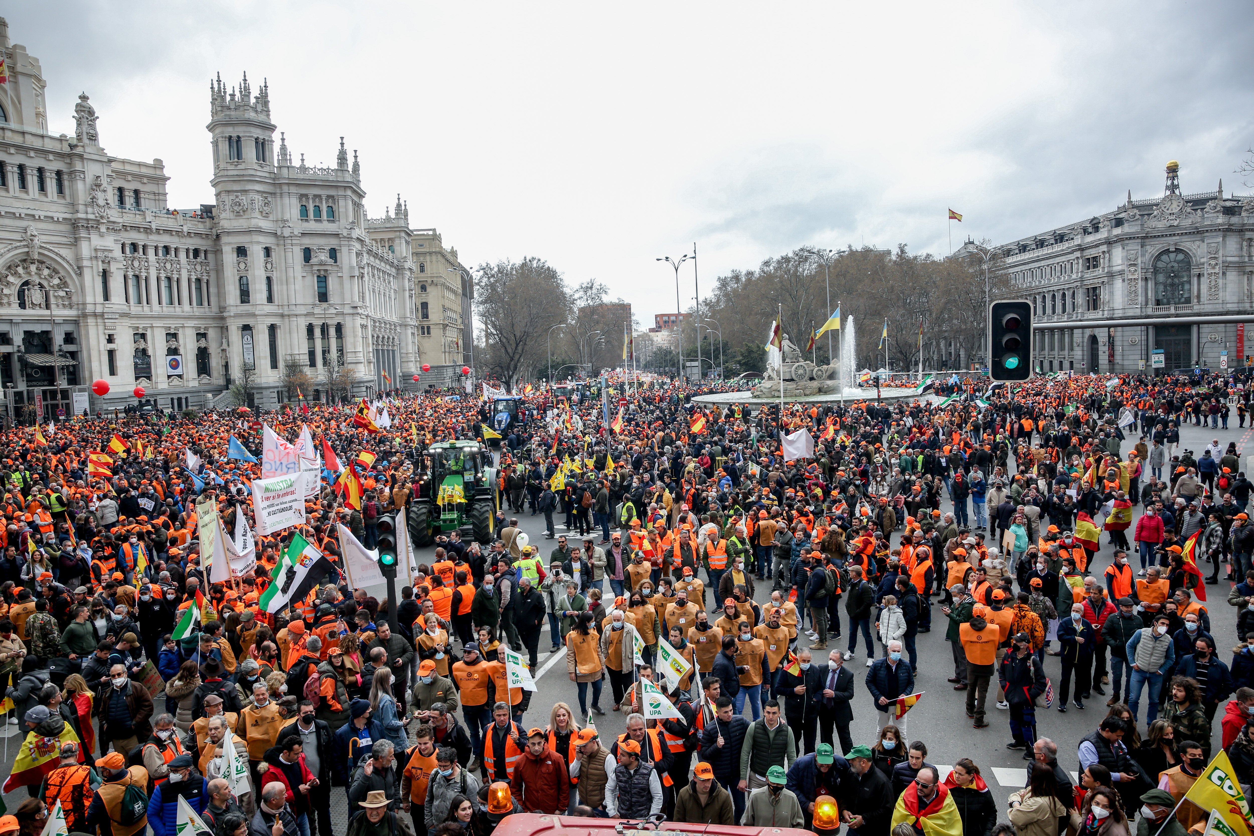 Multitudinària manifestació a Madrid per reclamar ajudes urgents per al camp
