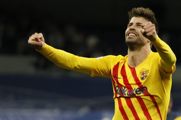 gerard piqui fcbarcelona santiago bernabeu real madrid clasico celebracion EFE