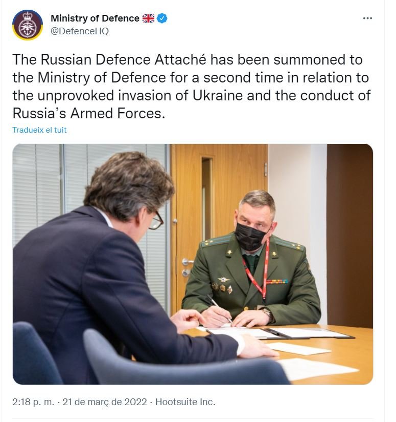 ministerio Defensa británico embajada rus MD