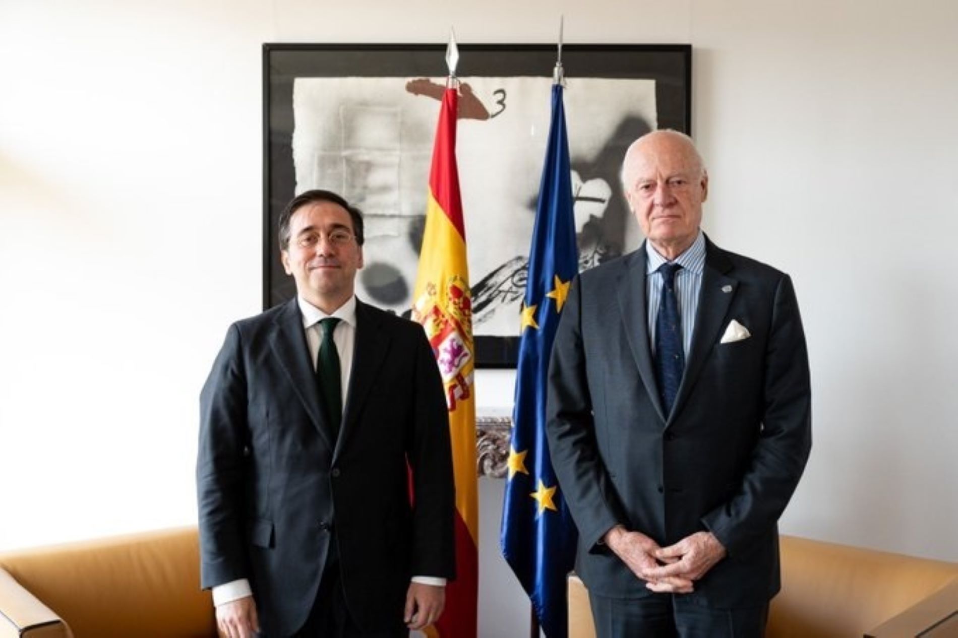 Ministro de Asuntos Exteriores, Jose Manuel Albares, y enviado especial de la ONU   Ministerio de Asuntos Exteriores