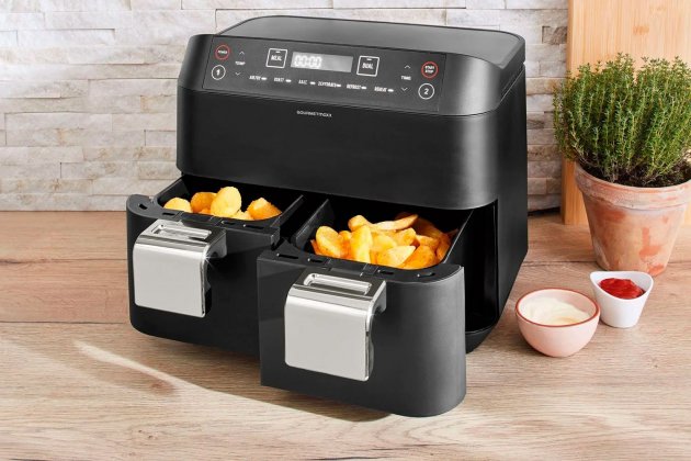 Freidora de aire caliente de doble cámara Gourmetmaxx