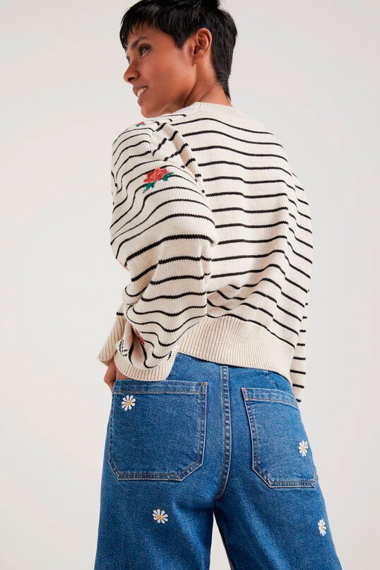 Vaquero Culotte con estampado de margaritas2
