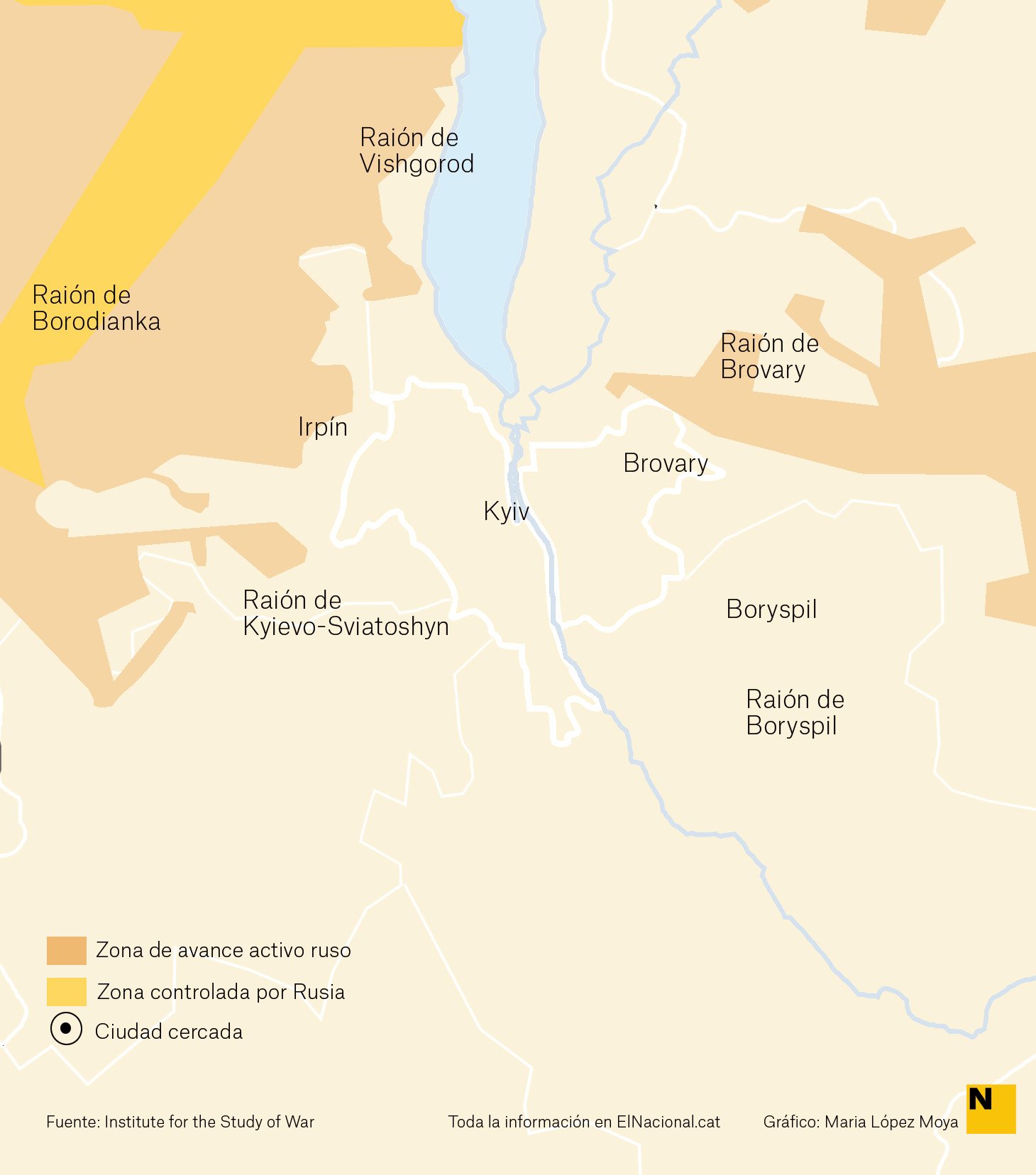 Mapa Kiev Guerra 22 març cas