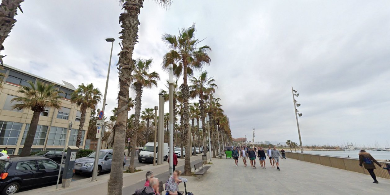 paseo maritimo barceloneta barcelona foto google street view