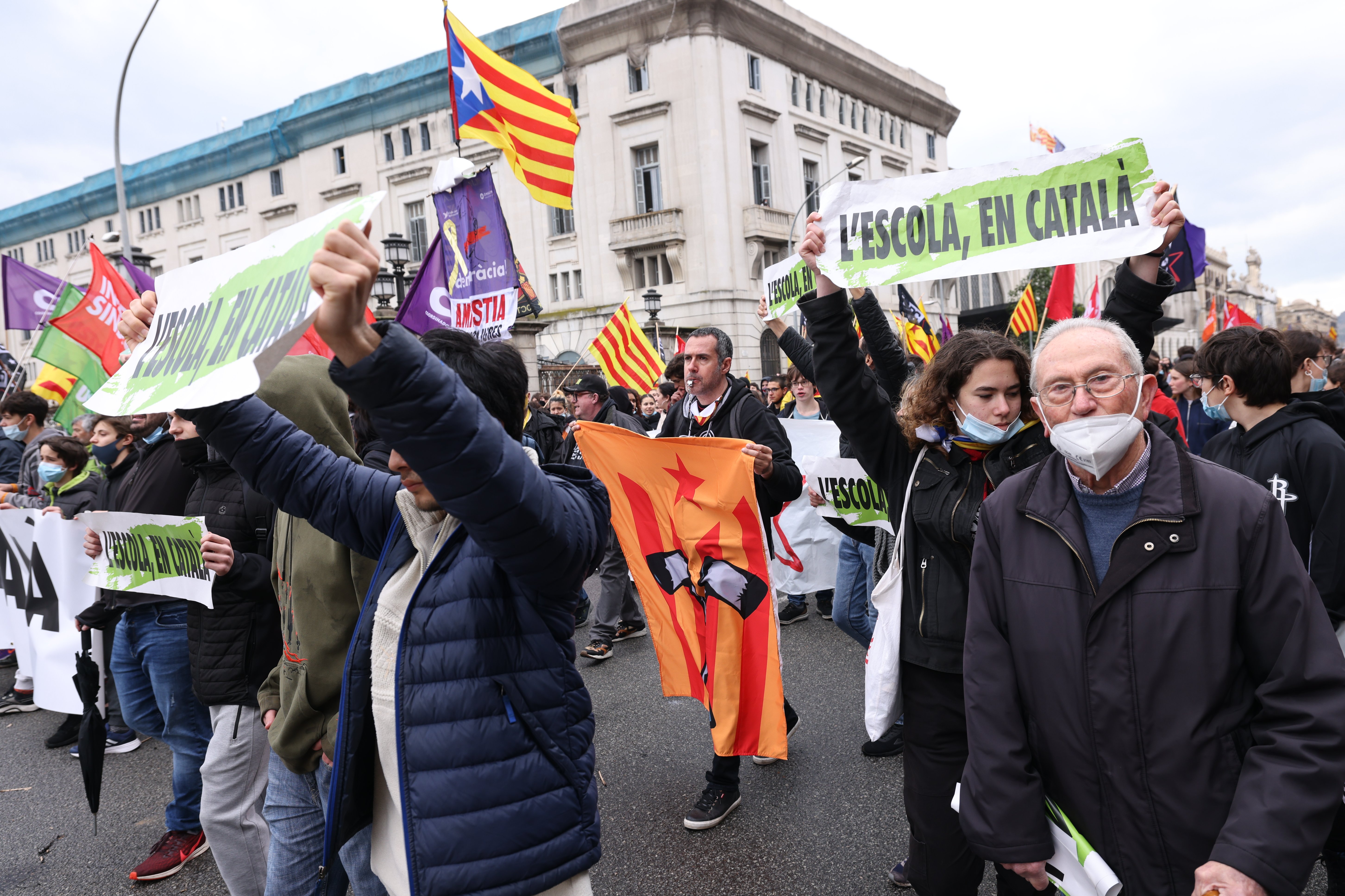 Manifestación maestros y profesores, barcelona, passeig colon - Sergi Alcàzar
