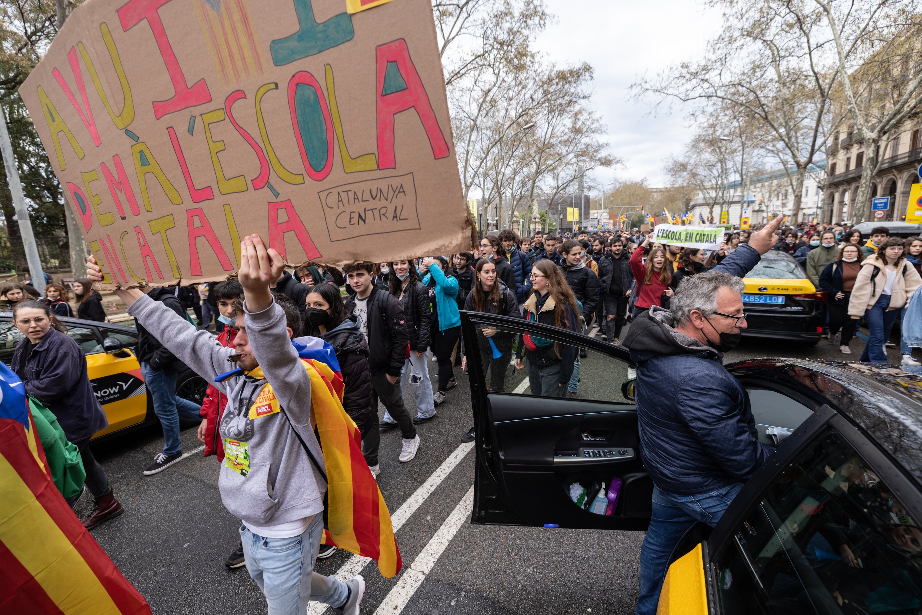 Solidaritat dels taxistes amb els manifestants Solidaritat dels taxistes amb els manifestants