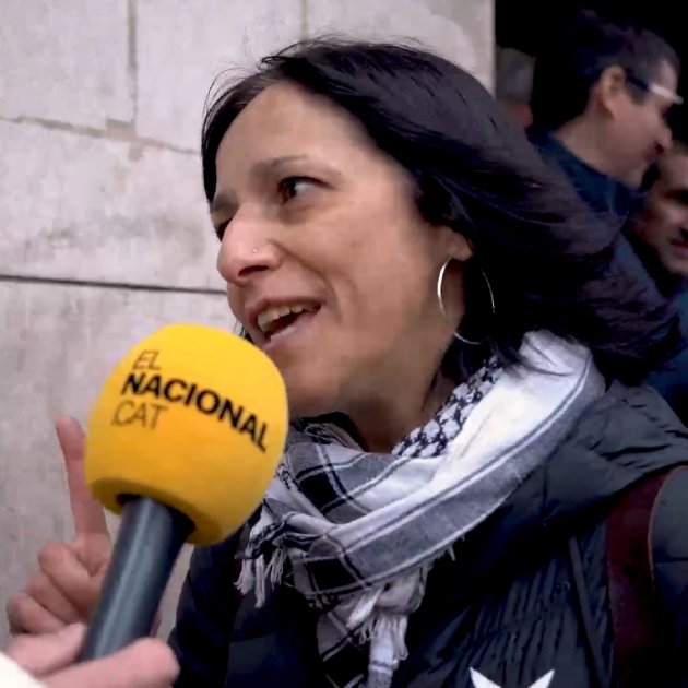 Iolanda Segura, portaveu USTEC-STEs entrevista Xavi Freixes / Foto: Laia Hinojosa