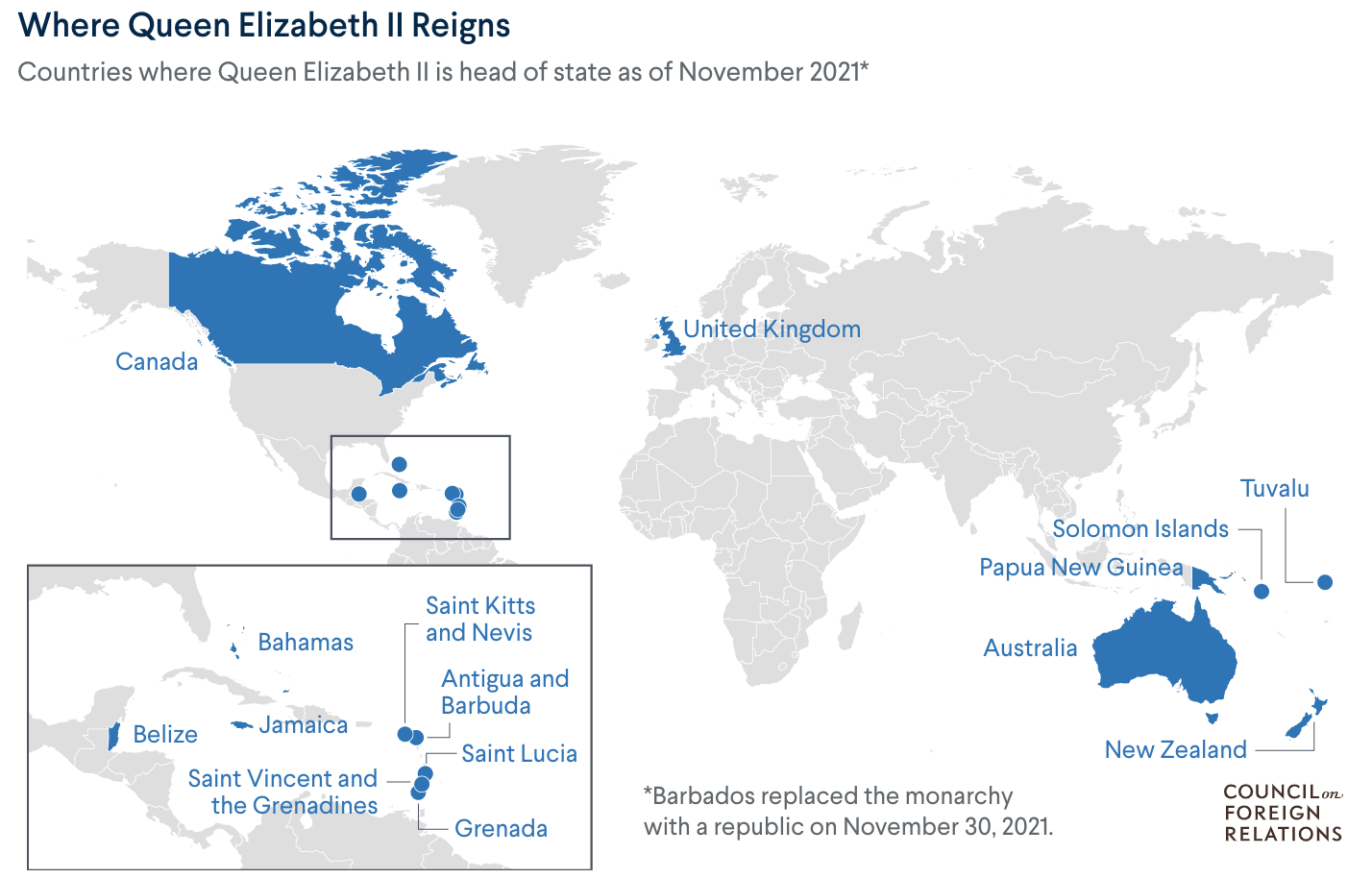 Estados Commonwealth Reina Isabel II - Council donde|dónde Foreign Relations