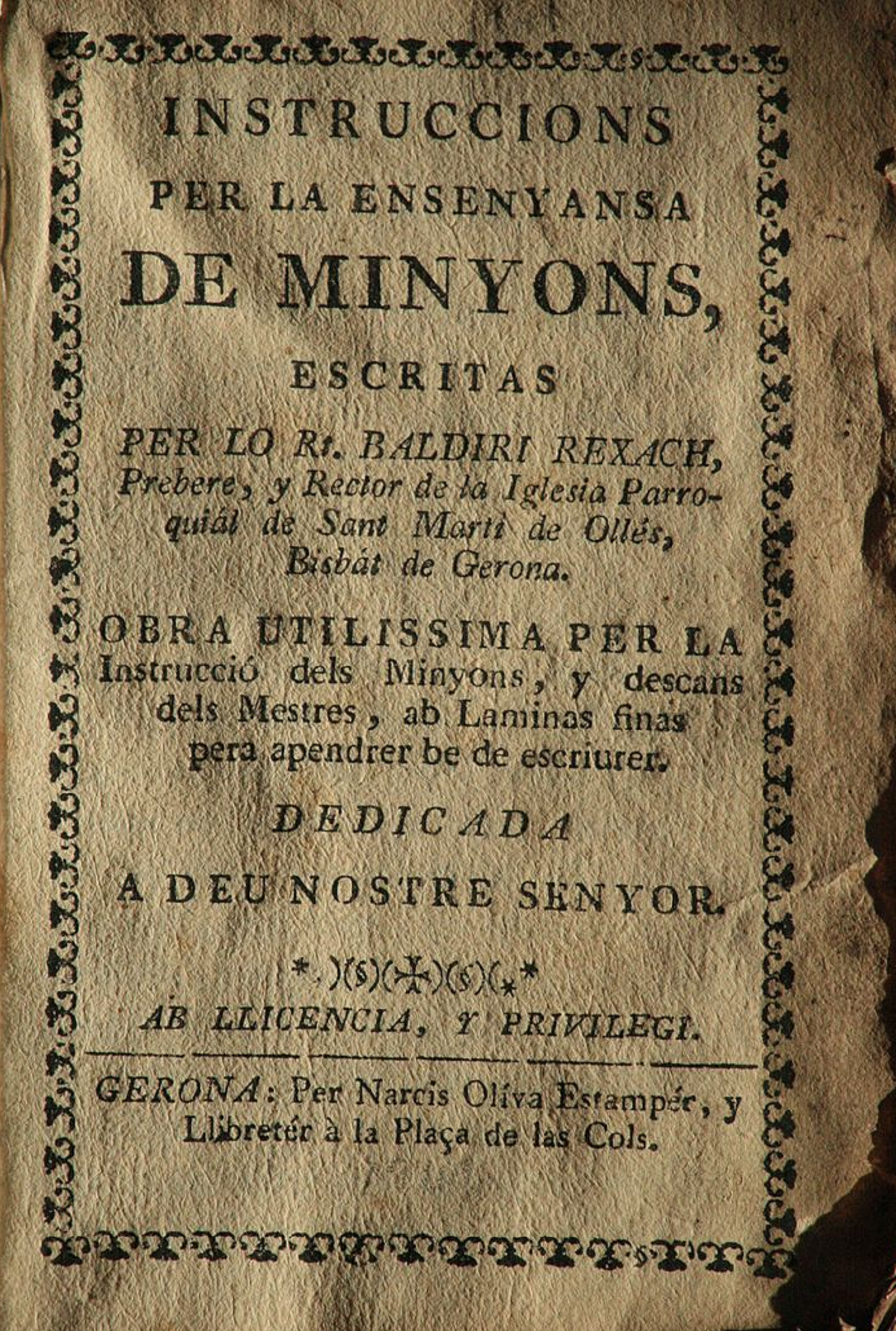 Baldiri Reixac, un pionero de la escuela catalana en 1750