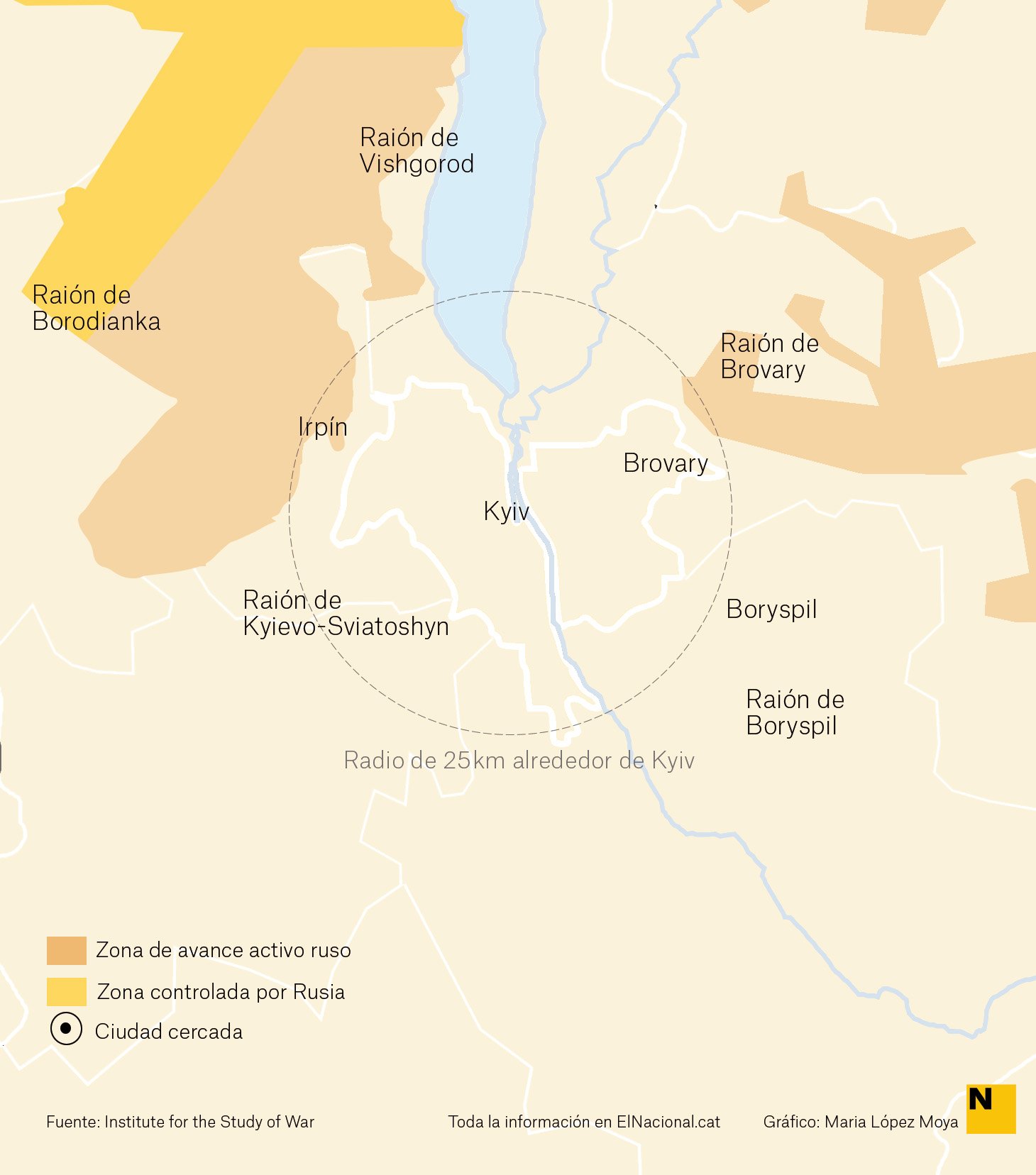 Mapa Kiev Guerra 25 març cas   Maria López Moya 