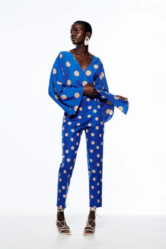 Pantalón de lunares con lino2