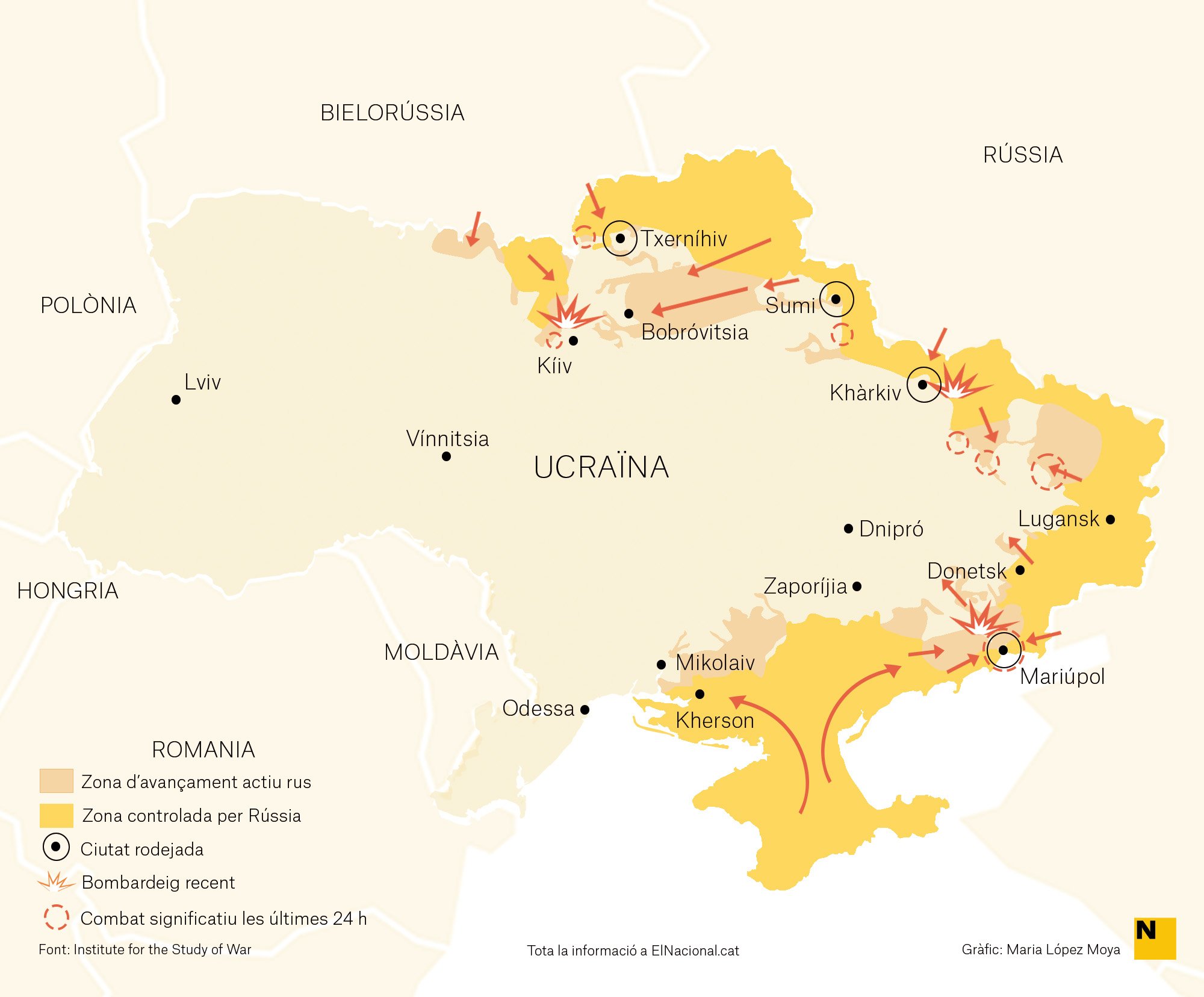 Mapa Ucraïna Guerra 27 març cat Maria López Moya