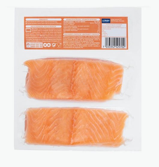 Lloms de salmó de Noruega sense pell i sense espines d'Hacendado
