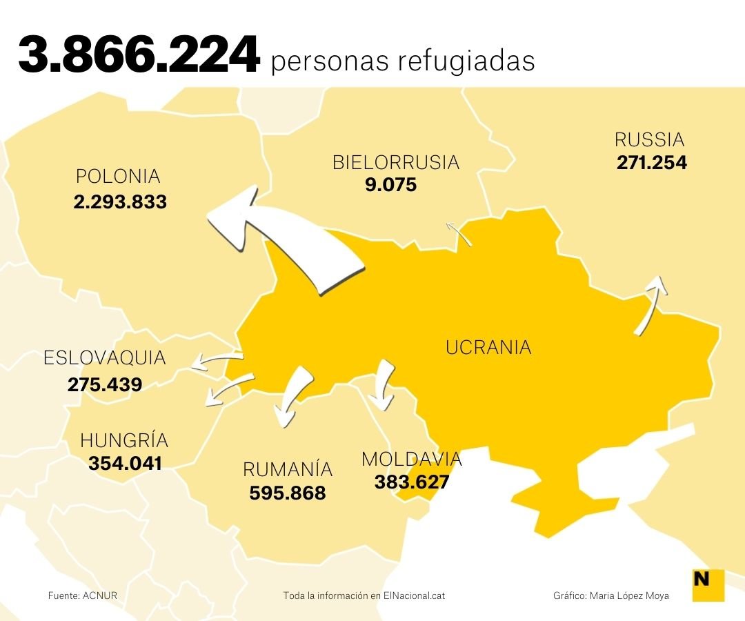 Mapa refugiats ucraïna 28 març   Maria López Moya