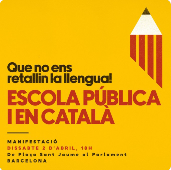 Cartel convocatoria manifestación acuerdo catalan sindicatos 